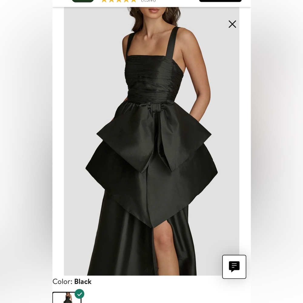 Donna Karan beautiful black tie classic gown. New!